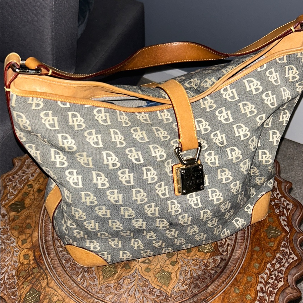 Dooney & Bourke Gray and Tan Hobo Bag